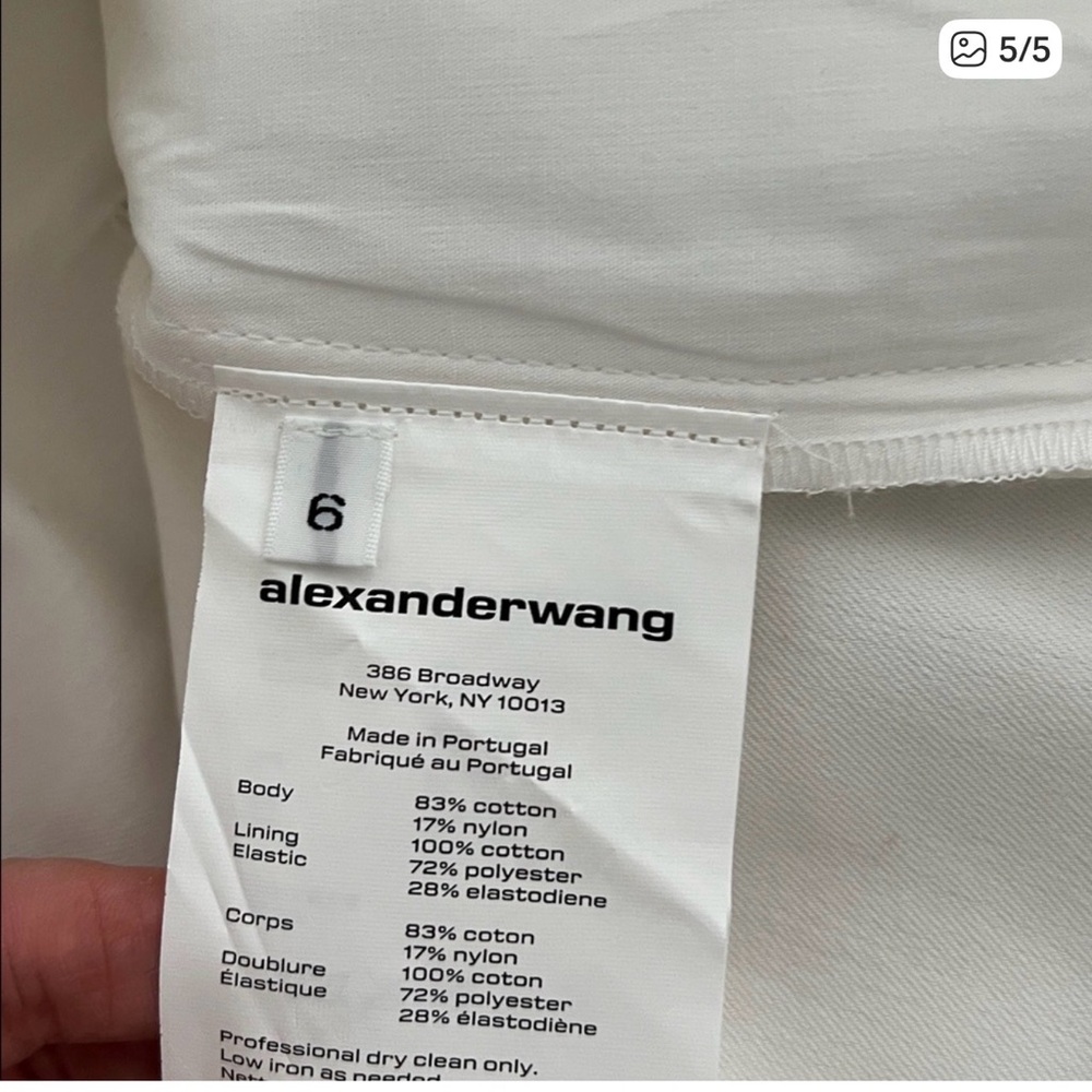 Alexander Wang logo elastic skirt in cotton tailoring - Picture 5 of 5